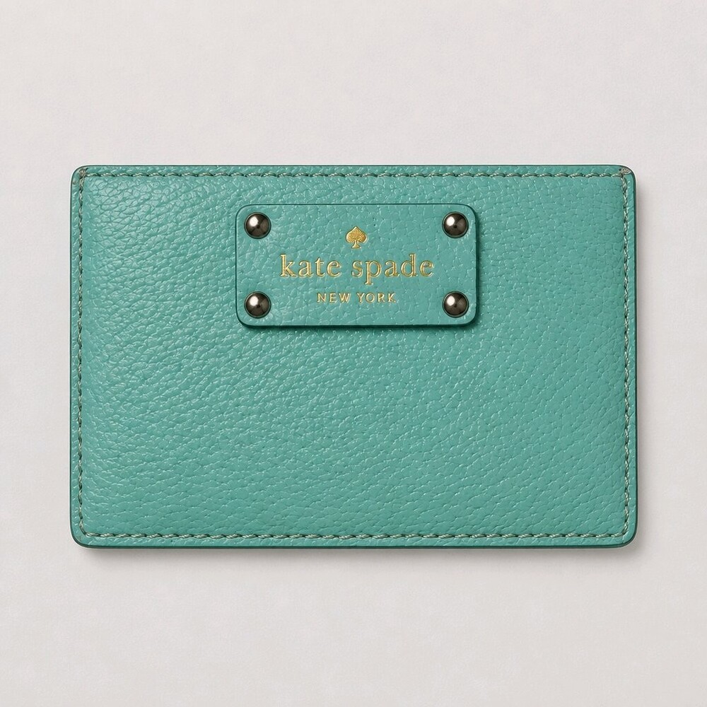 Kate Spade Leather Turquoise Card Holder Wallet
